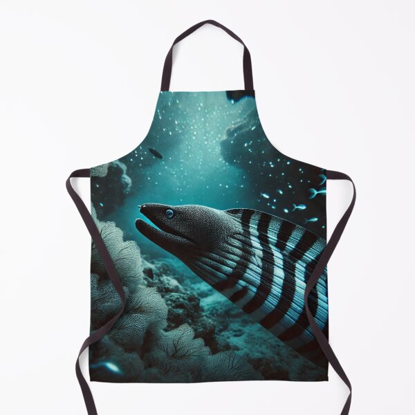 Item preview, Zebra Striped Moray Eel – Bioluminescent Deep Sea designed and sold by NocturnalNook.