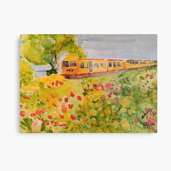 Item preview, Watercolor The little yellow train designed and sold by Couleursdart.