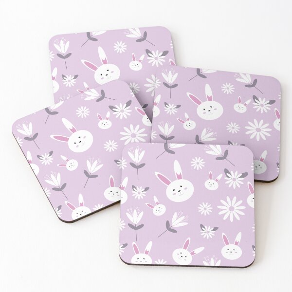 Item preview, White Rabbit and Flowers Easter Pattern  designed and sold by FestivityFinds.