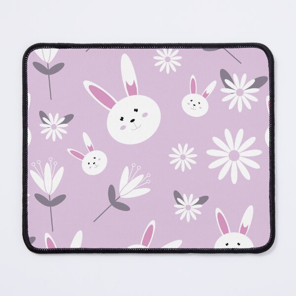 Item preview, White Rabbit and Flowers Easter Pattern  designed and sold by FestivityFinds.