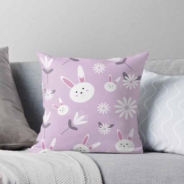Item preview, White Rabbit and Flowers Easter Pattern  designed and sold by FestivityFinds.