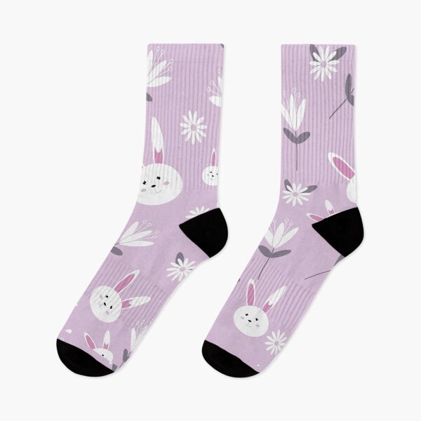 Item preview, White Rabbit and Flowers Easter Pattern  designed and sold by FestivityFinds.