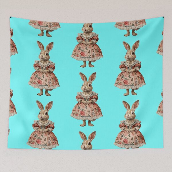 Item preview, vintage rabbit in a dress designed and sold by Mauswohn.