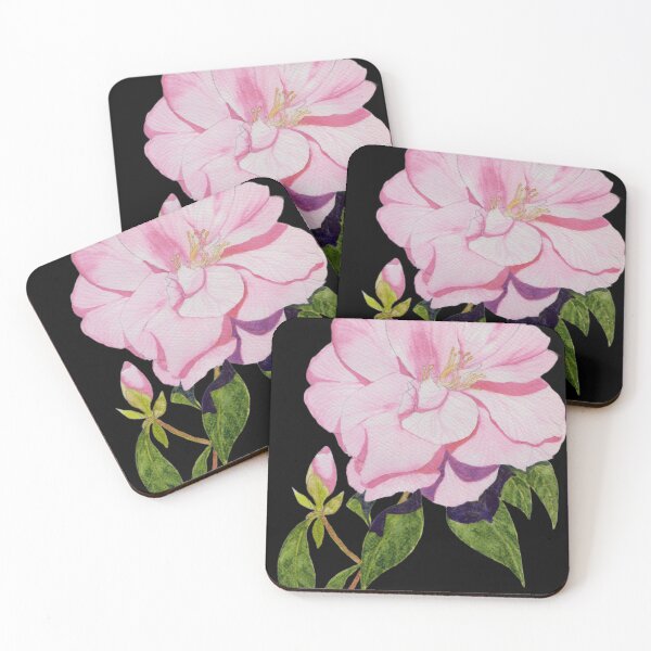 Item preview, Pink camellia with a dark background watercolour painting.  designed and sold by esvb.