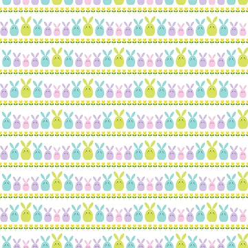 Artwork thumbnail, Multicolor Rabbits Easter Pattern by FestivityFinds