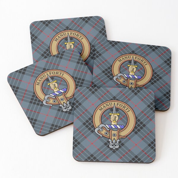 Item preview, Clan MacKay Crest over Blue Tartan designed and sold by sifis.
