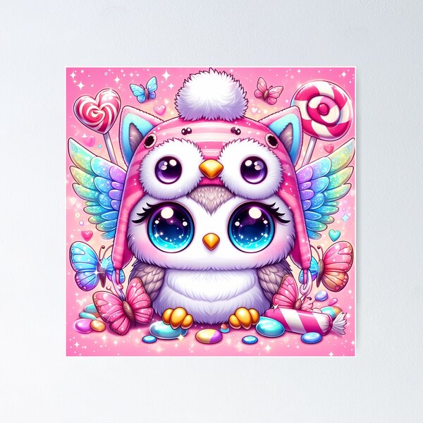 Item preview, Pink Kawaii Owl  designed and sold by Jbl55.
