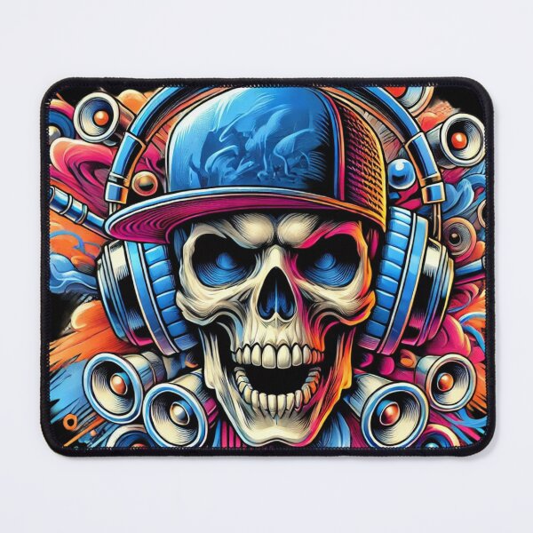 Item preview, glowing skull representing the fusion of music and technology 4k designed and sold by StudioNeon.