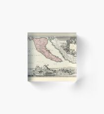 Map Of Corfu 1720 Acrylic Block