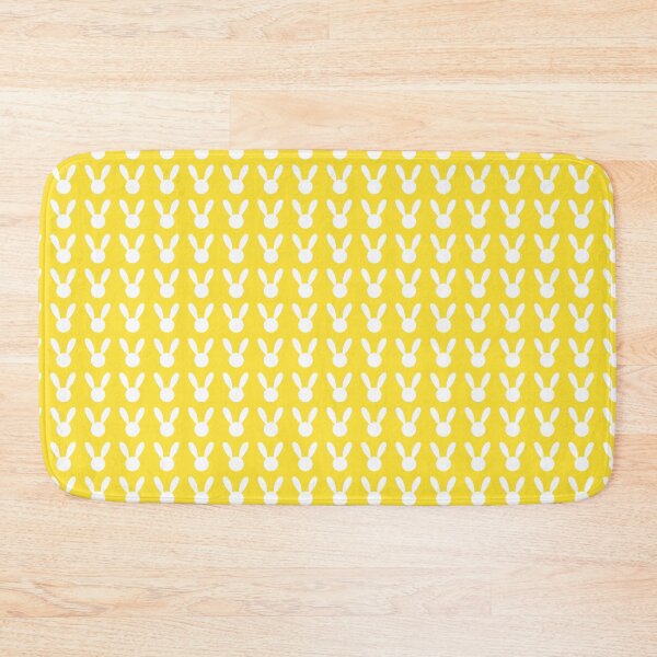 Item preview, White Rabbit on Yellow Background Easter Pattern  designed and sold by FestivityFinds.