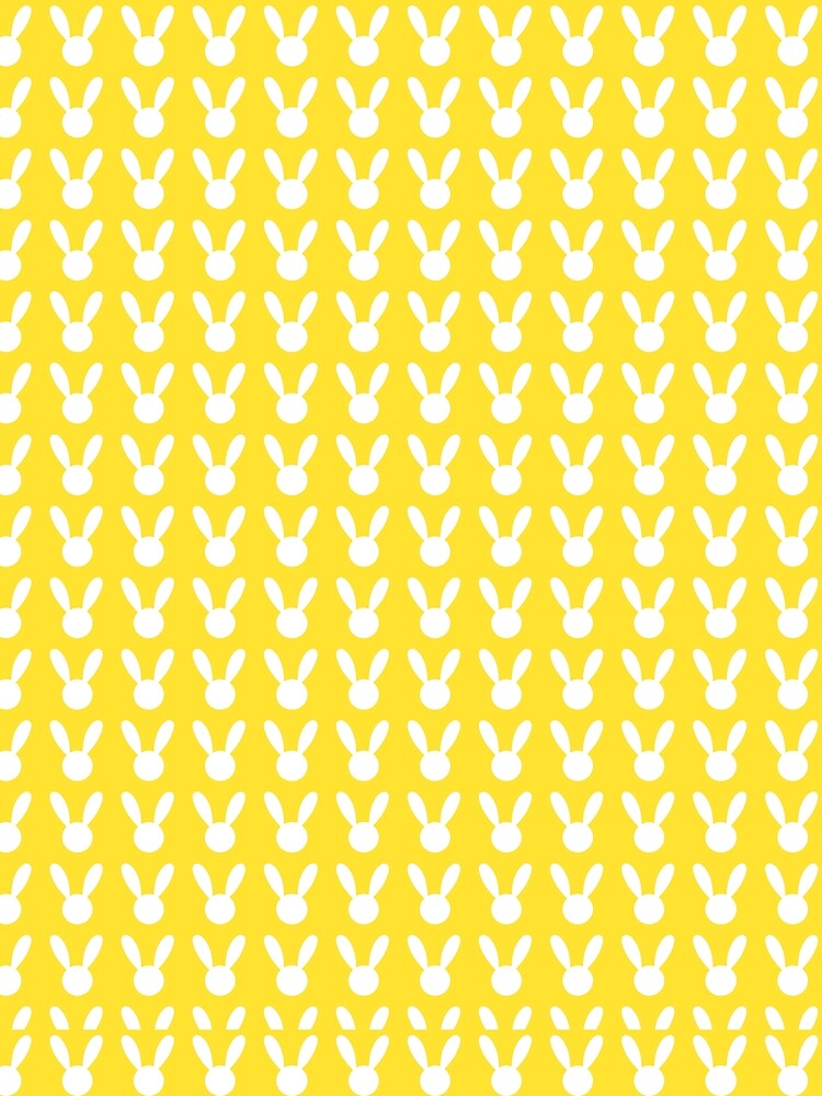 Thumbnail 3 of 3, Scarf, White Rabbit on Yellow Background Easter Pattern  designed and sold by FestivityFinds.