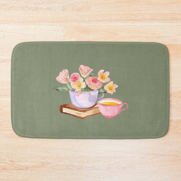 Item preview, Cute Watercolor Books, Flowers, and Tea Cup - Cozy Book Lover Aesthetic designed and sold by FarmOfCuties.