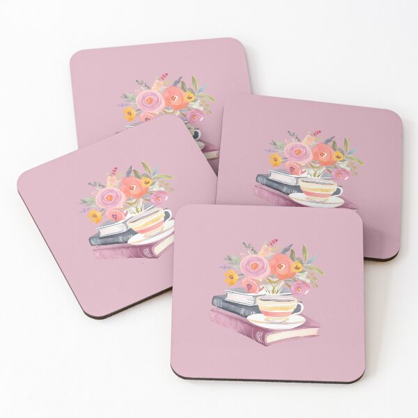 Item preview, Cozy Watercolor Books and Tea - Vintage Floral Reading Aesthetic designed and sold by FarmOfCuties.