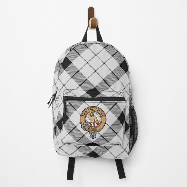 Item preview, Clan MacFarlane Crest over Black and White Tartan designed and sold by sifis.