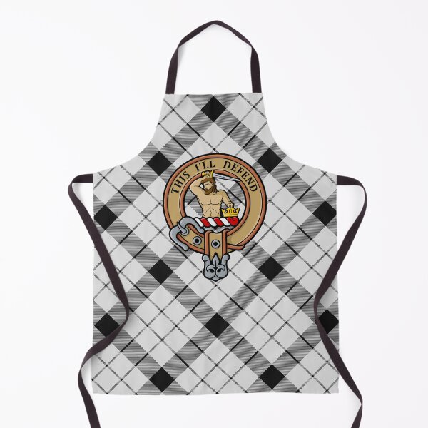Item preview, Clan MacFarlane Crest over Black and White Tartan designed and sold by sifis.