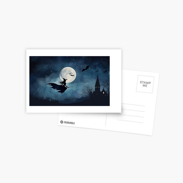 Item preview, Mystical Witch in the Moonlight – Fantasy & Halloween Art designed and sold by Pandora113.