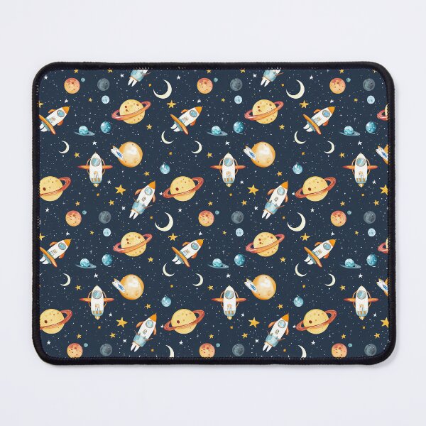Item preview, kids space print with plants rockets space shuttles and stars designed and sold by PoppyLaneStudio.