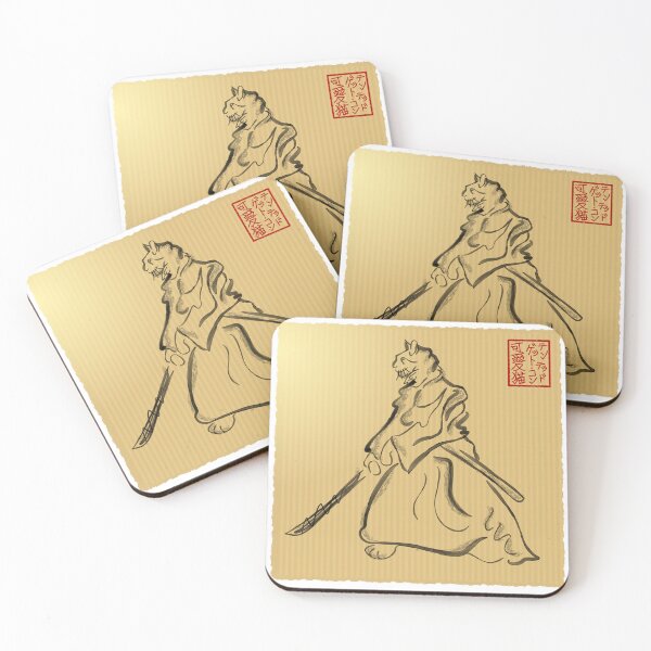 Artikelvorschau, Samurai Kawaii Katze Malerei im Sumi-e Stil entworfen und verkauft von GetContented.