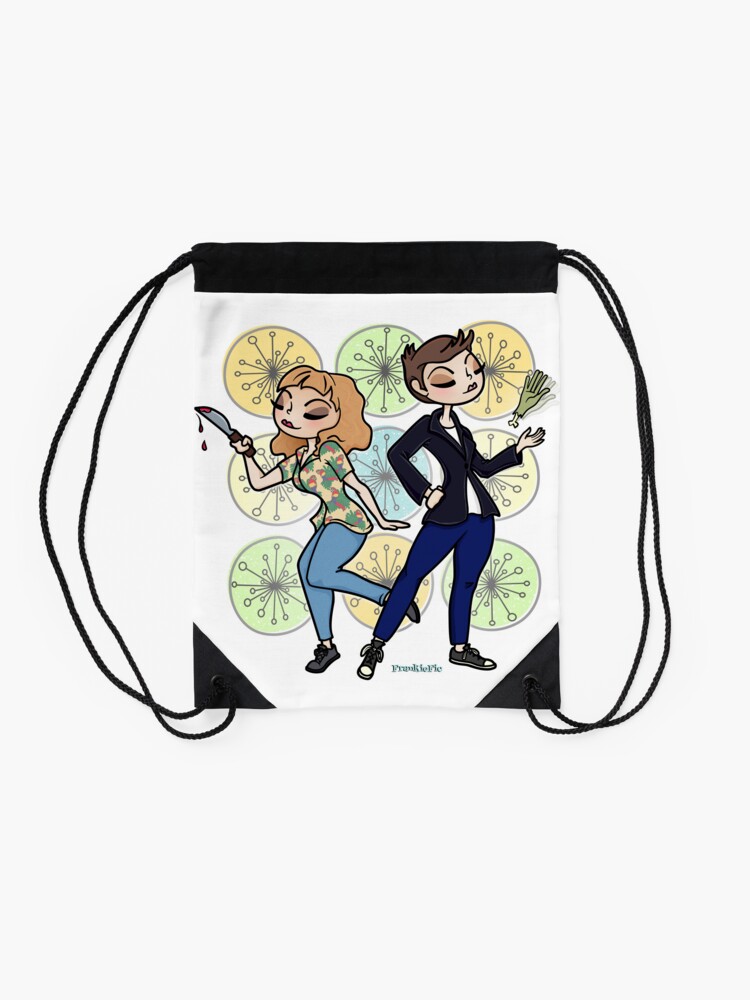 Thumbnail 2 of 3, Drawstring Bag, Horror Besties designed and sold by FrankieFic.