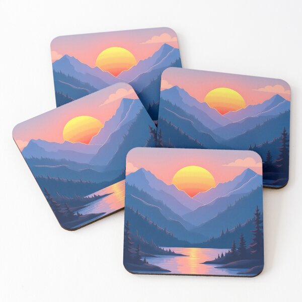 Item preview, Tranquil Peaks: Sunset Over Mountains designed and sold by AbstractAuraArt.