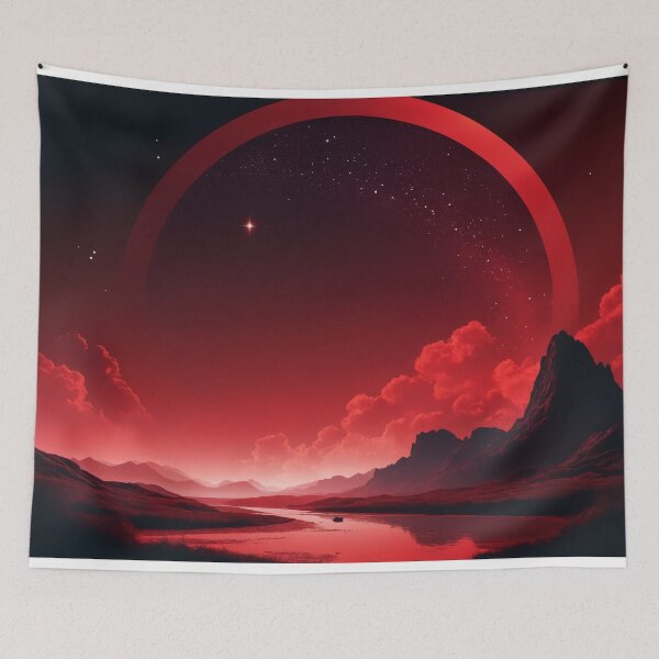 Item preview, Crimson World: A Red Ringed Alien Landscape designed and sold by REPTISLAV.
