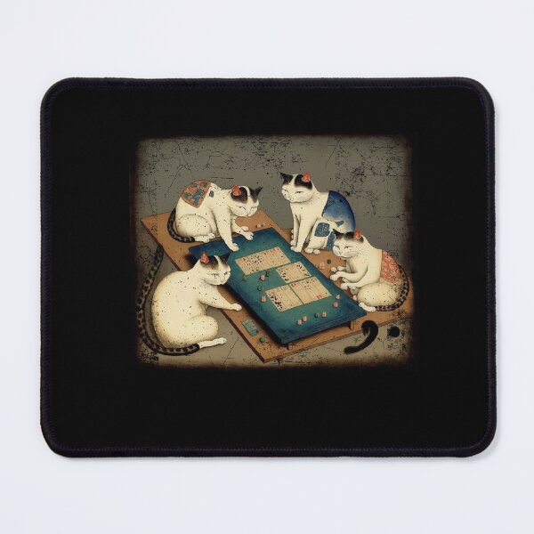 Item preview, Cat Playing Mahjong Funny Players With Letters designed and sold by Dressed For Duty.