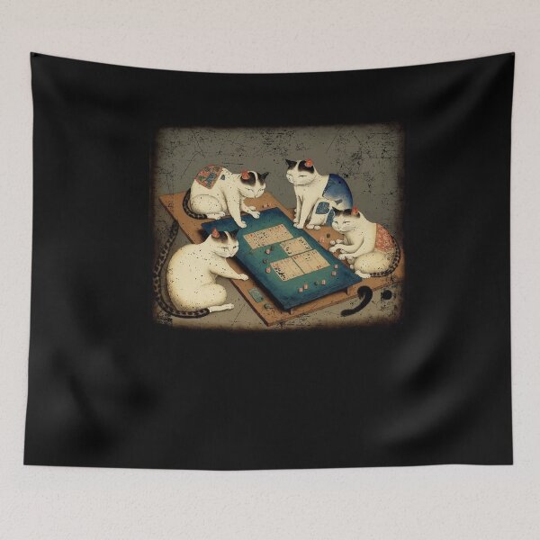 Item preview, Cat Playing Mahjong Funny Players With Letters designed and sold by Dressed For  Duty.