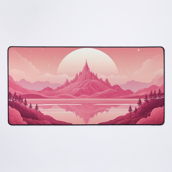 Item preview, Rose Quartz Kingdom: A Dreamy Mountain Reflection designed and sold by REPTISLAV.