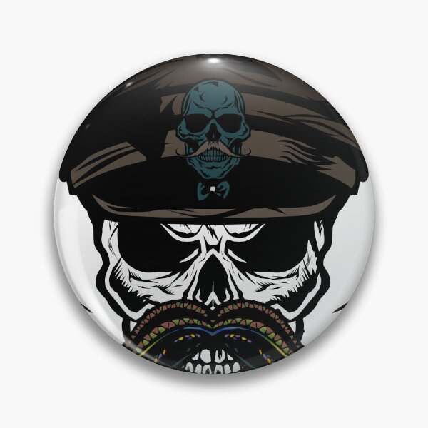 Item preview, skull mustached kepi cap mustache hipster skull captain designed and sold by Achille3777.
