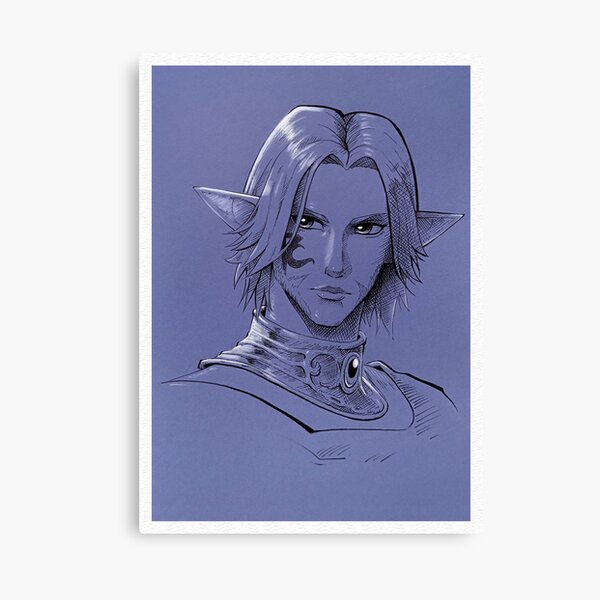 Item preview, Urianger Monochrome Portrait Print designed and sold by Lynzendra.