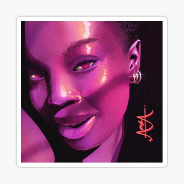 Item preview, purple beautiful woman and her enchanting eyes designed and sold by Tobiagbana.