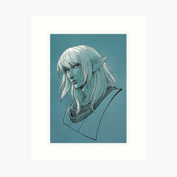 Item preview, Estinien Monochrome Portrait Print designed and sold by Lynzendra.