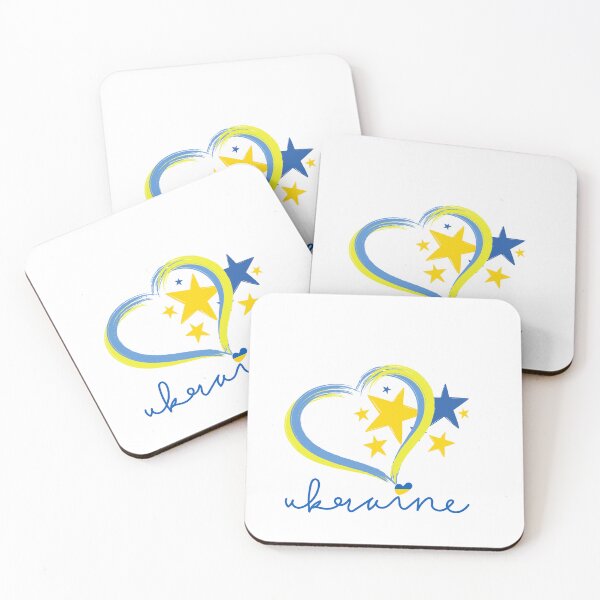 Item preview,   word of Ukraine blue with blue and yellow heart and stars designed and sold by DIGITALIAA.