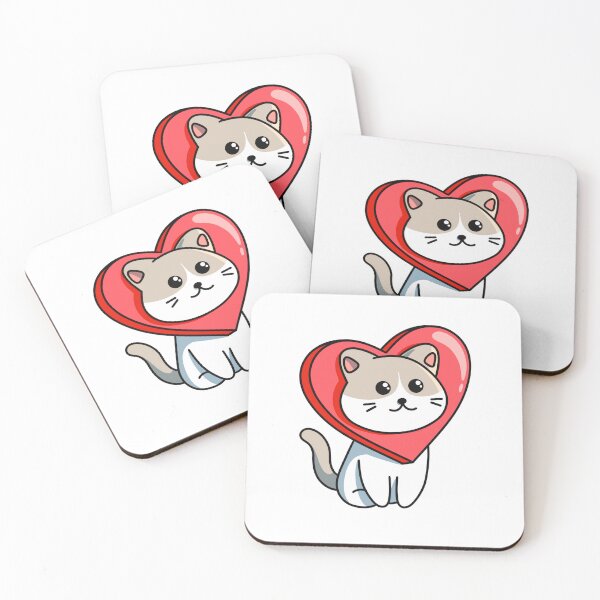 Item preview, Love-Struck Kitty – Adorable Heart-Frame Cat designed and sold by yogiskencing.
