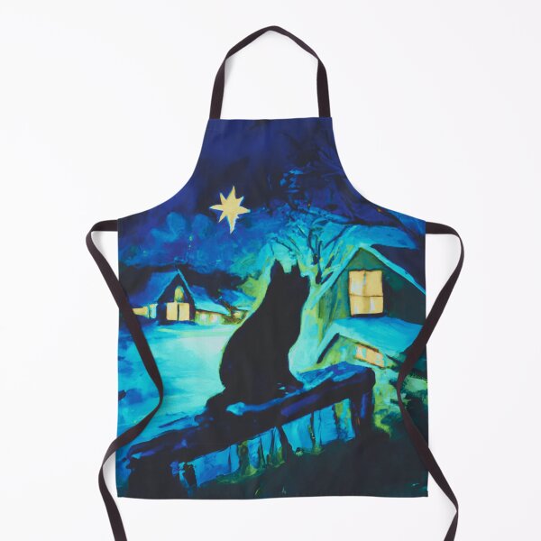 Item preview, Cat in village of night with star designed and sold by MerryCrown.