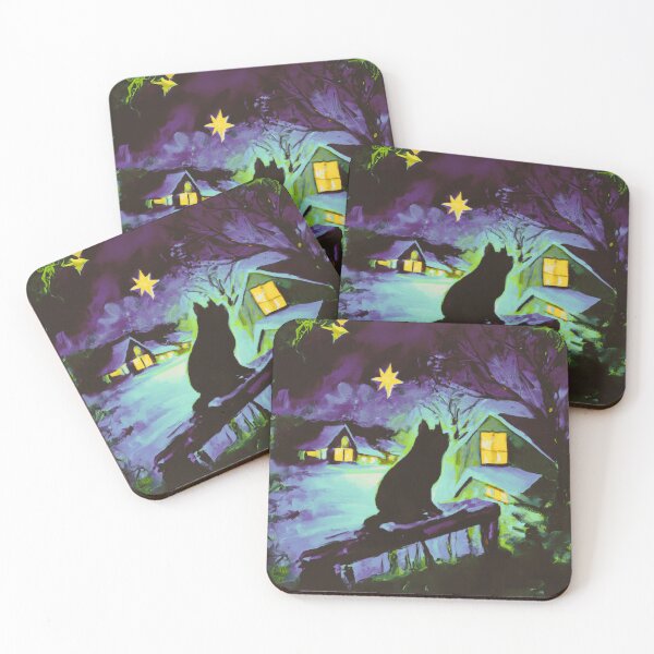 Item preview, Cat in village of night with star 1 designed and sold by MerryCrown.