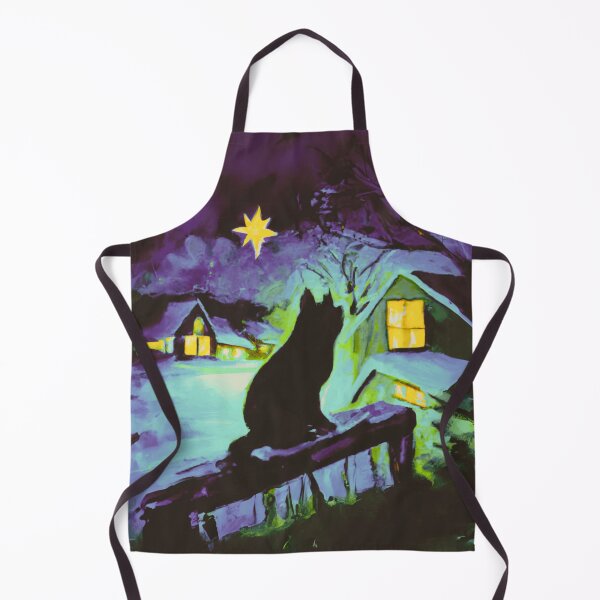 Item preview, Cat in village of night with star 1 designed and sold by MerryCrown.