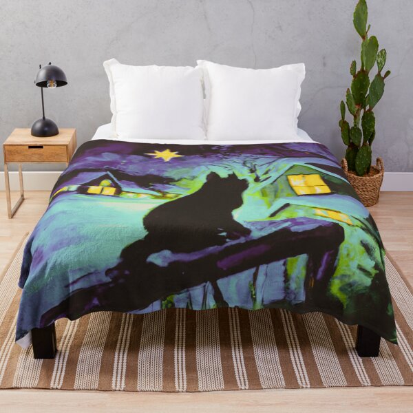 Item preview, Cat in village of night with star 1 designed and sold by MerryCrown.