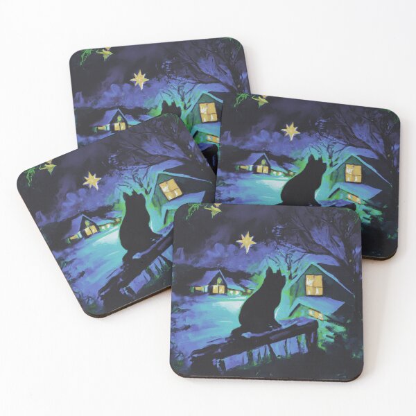 Item preview, Cat in village of night with star 2 designed and sold by MerryCrown.
