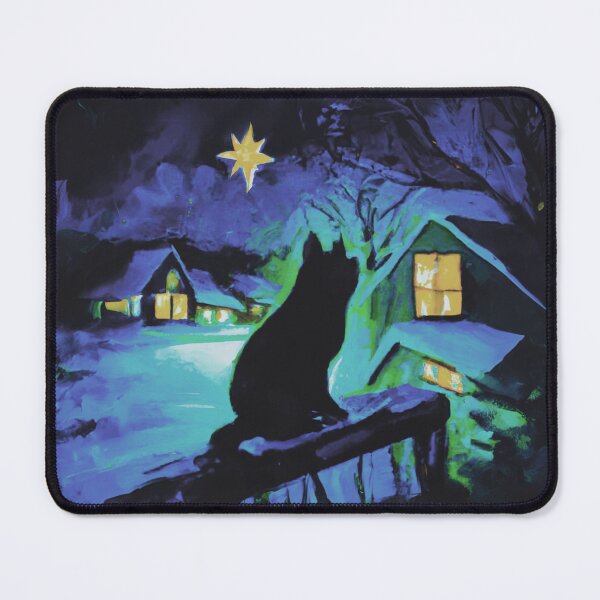 Item preview, Cat in village of night with star 2 designed and sold by MerryCrown.