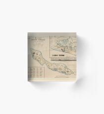 Map Of Curacao 1836 Acrylic Block
