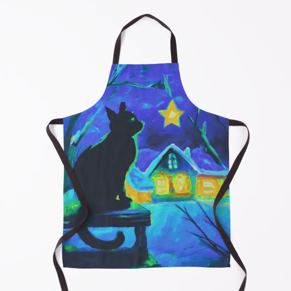 Item preview, A Cat in village of night with a bright star designed and sold by MerryCrown.