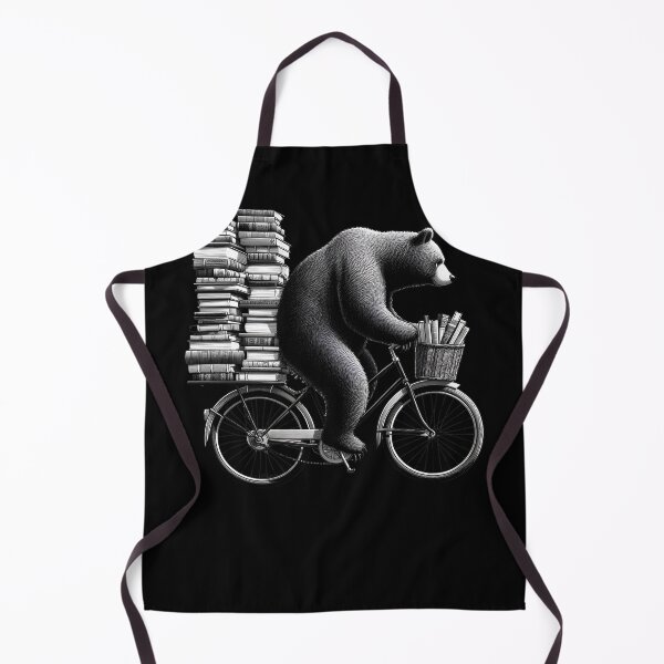 Item preview, Bear Riding Bike Book Reader Reading Bookworm Library Teacher designed and sold by Kimberley King Art  King Art.