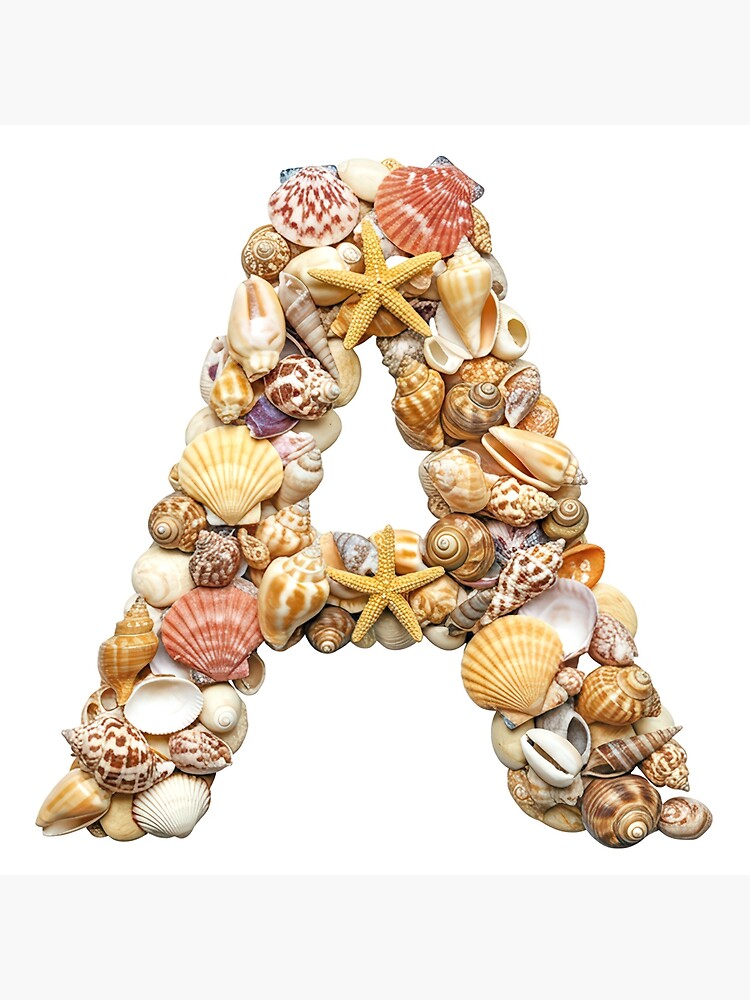 Thumbnail 4 of 4, Pillow, SHELLS LETTER A designed and sold by Art-type.