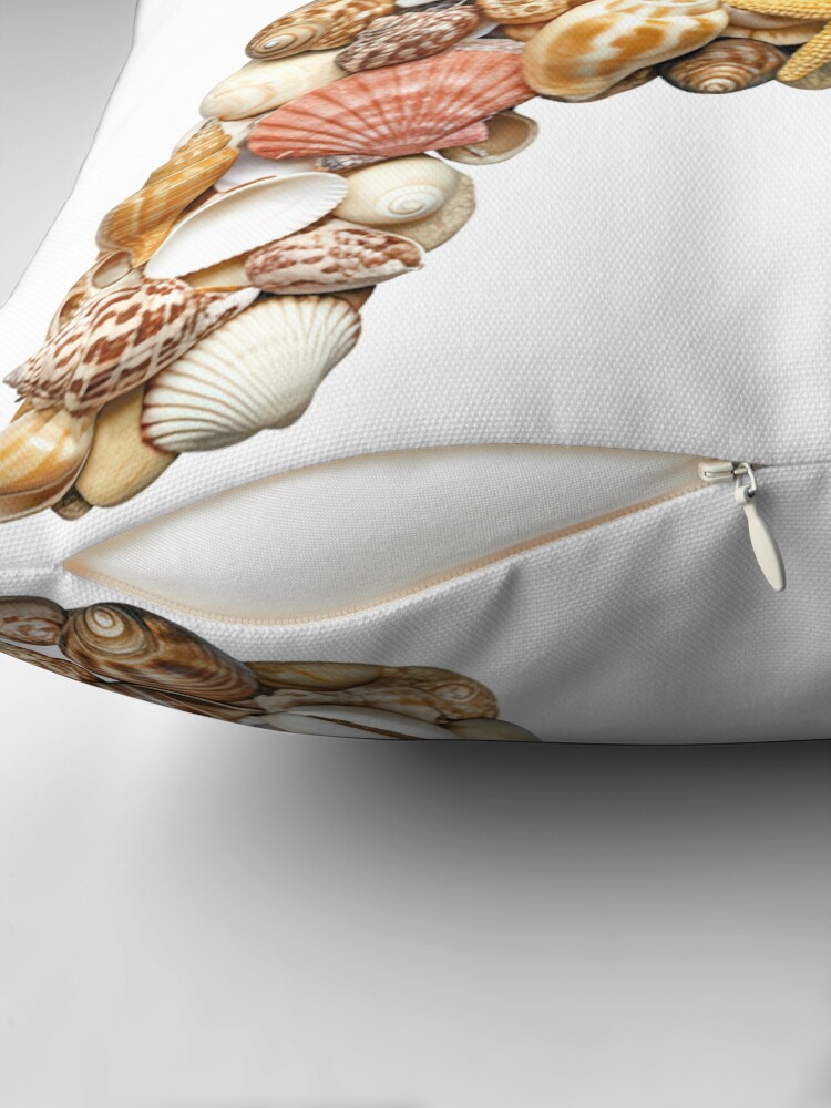 Thumbnail 2 of 4, Pillow, SHELLS LETTER A designed and sold by Art-type.