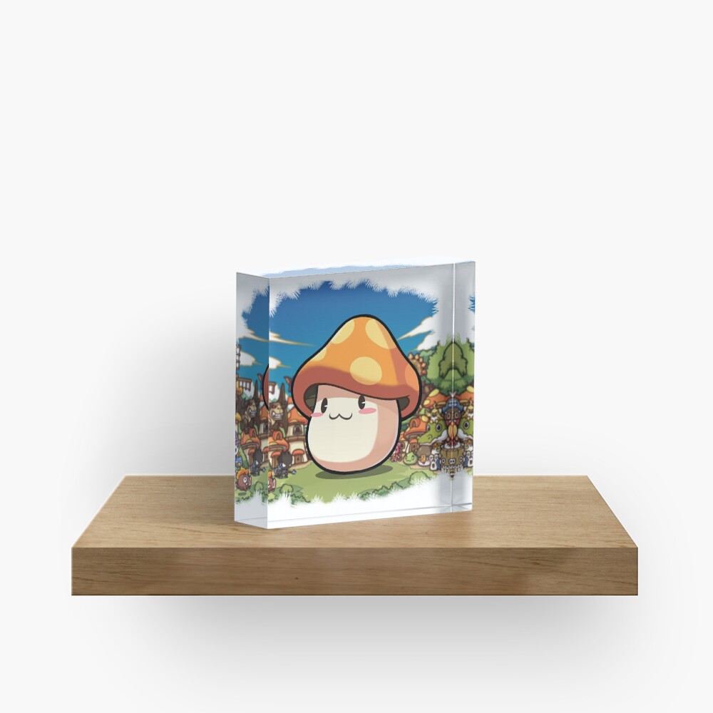 Maplestory Orange Mushroom Acrylic Block By Remo113 Redbubble - maplestory t shirt mushroom transparent roblox