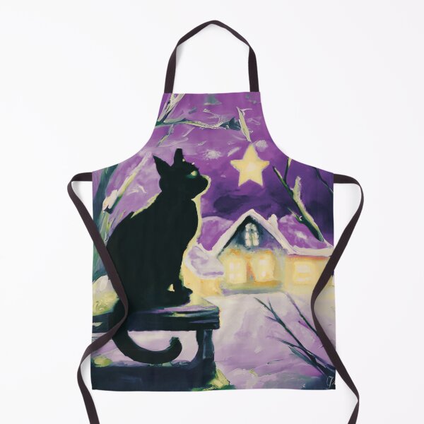Item preview, A Cat in village of night with a bright star designed and sold by MerryCrown.