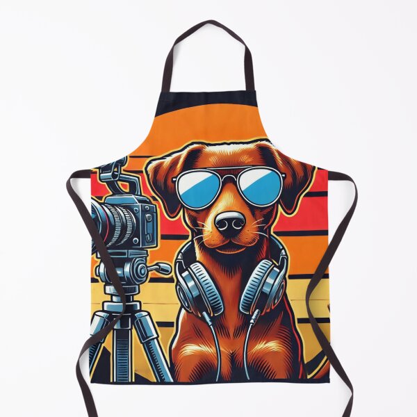 Item preview, Retro Dog Content Creator with Camera & Headphones designed and sold by Warm Bowl Studio.