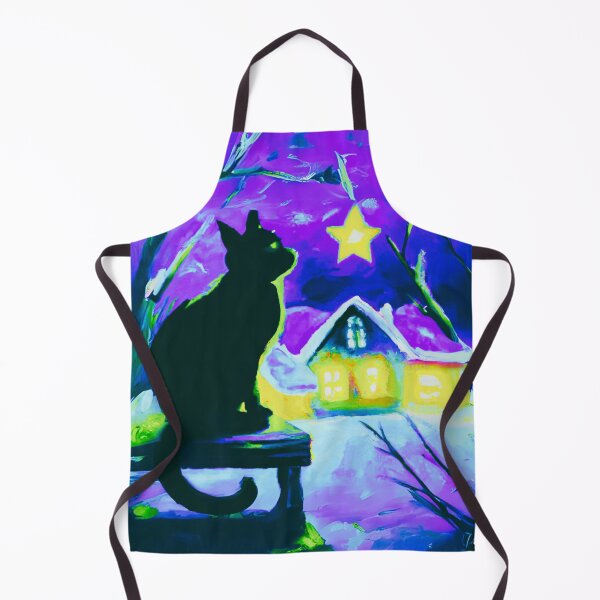 Item preview, A Cat in village of night with a bright star designed and sold by MerryCrown.