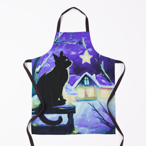Item preview, A Cat in village of night with a bright star designed and sold by MerryCrown.